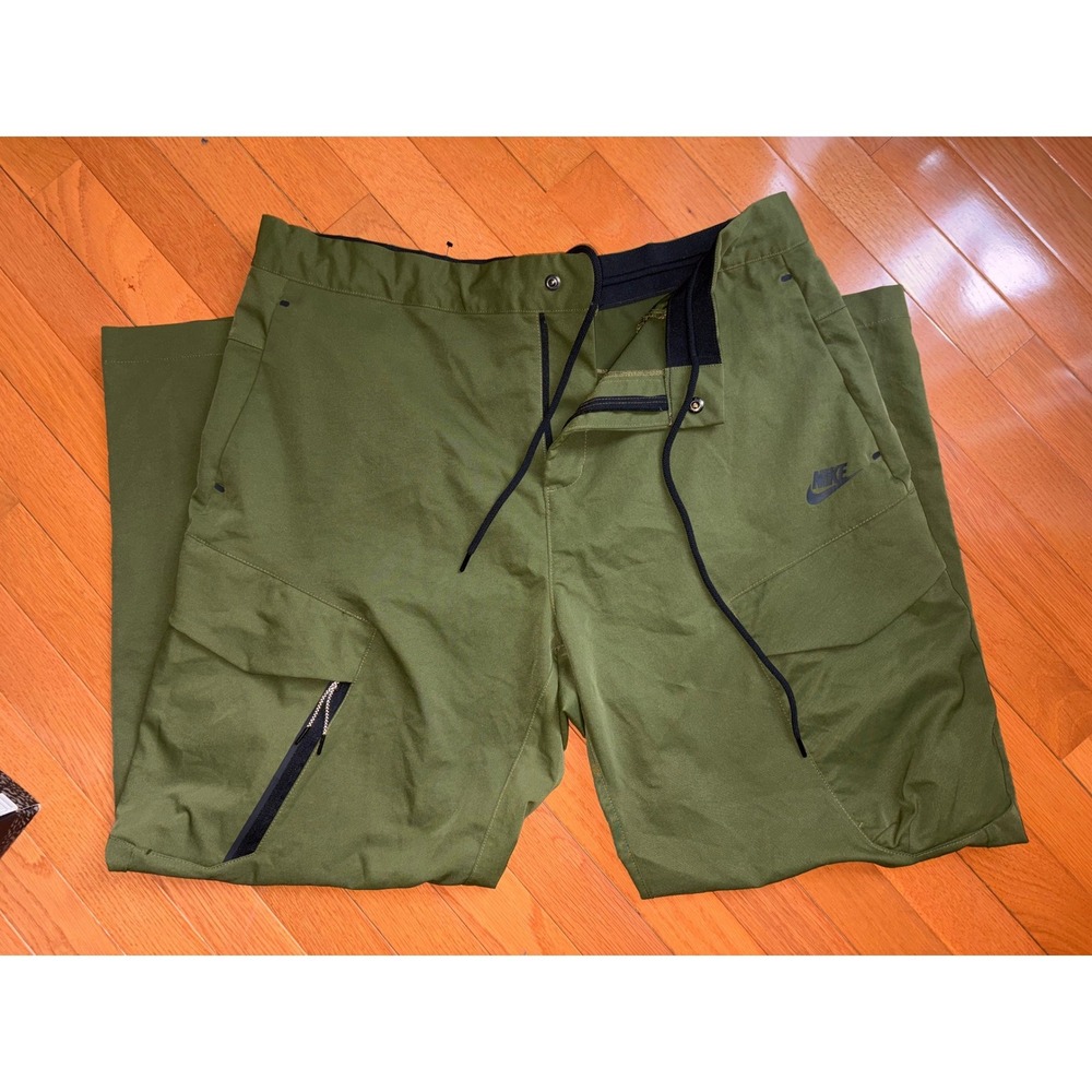 Nike Tech Pack Cargo Pants Mens 38 Olive Green Woven Utility Trousers BV4443-325 - Picture 5 of 6